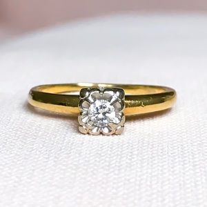 Antique Orange Blossom Diamond Engagement Ring